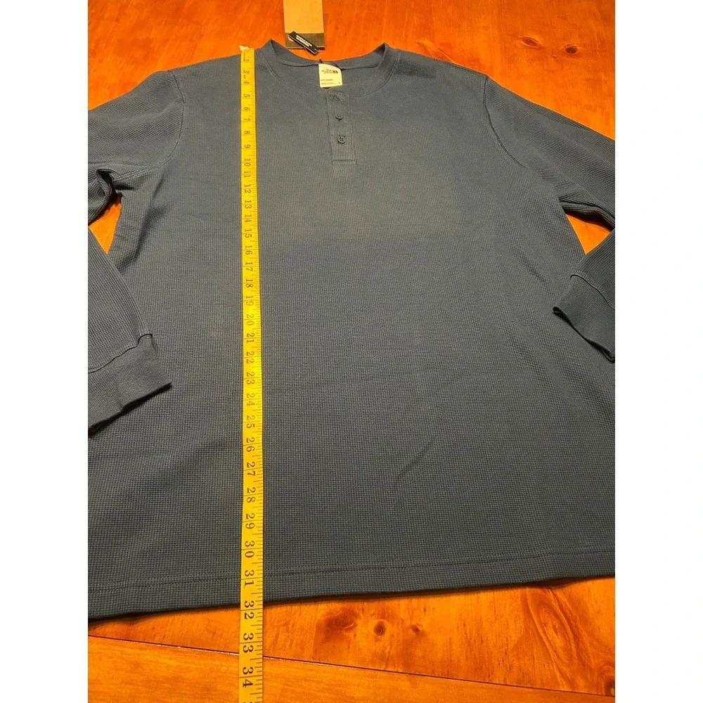 The North Face Mens Waffle Henley Shirt Blue‎ XL Gorpcore Utility 90s Grunge NEW